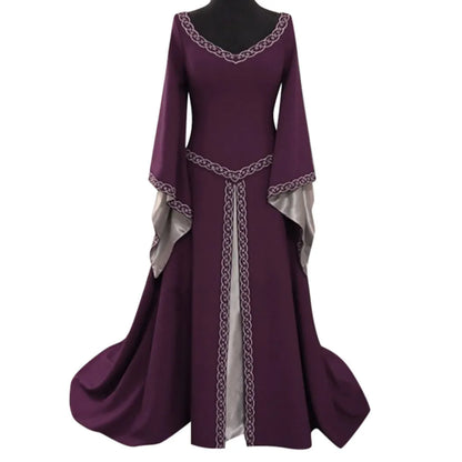 Elegant Medieval Inspired Gothic Maxi Dress with Fantasy Alternative Style