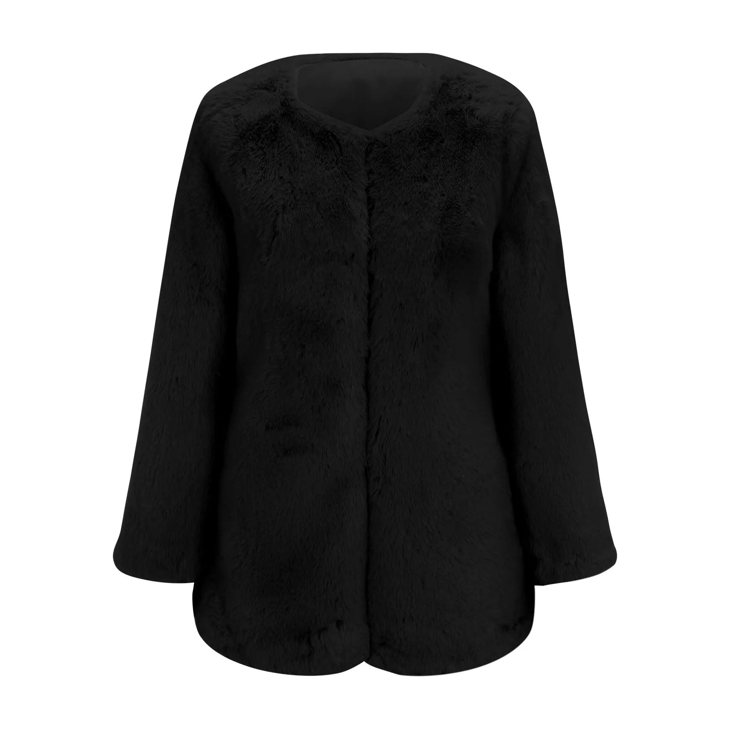 Women's Luxe Faux Fur Cropped Jacket Plush Winter Statement Streetwear Outerwear