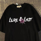 Oversized Spider Graphic Streetwear T-Shirt with Abstract Typography Artwork