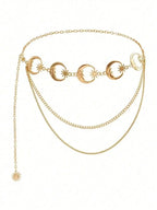 Layered Moon Charm Waist Chain for Gothic and Celestial Fashion Styling