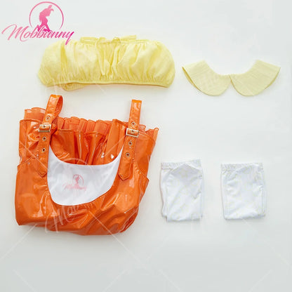 Women's Off-Shoulder Crop Top and Pleated Mini Skirt Costume Set with Matching Accessories