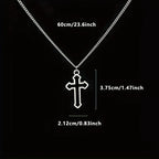 Minimalist Cross Pendant Necklace With Gothic Inspired Alternative Streetwear Appeal