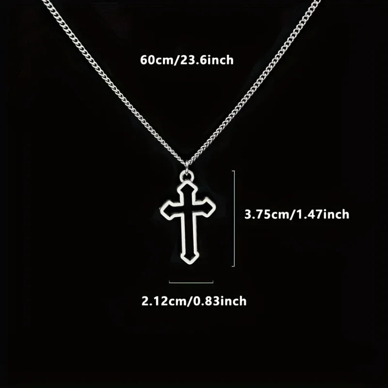 Minimalist Cross Pendant Necklace With Gothic Inspired Alternative Streetwear Appeal