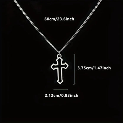 Minimalist Cross Pendant Necklace With Gothic Inspired Alternative Streetwear Appeal