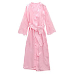 Glamorous Floor-Length Satin-Finish Robe with Sheer Floral Lace Statement Sleeves