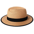 Roll-Up Straw Fedora Hat with Wide Brim for Beach Travel and Everyday Summer Style