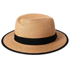 Roll-Up Straw Fedora Hat with Wide Brim for Beach Travel and Everyday Summer Style