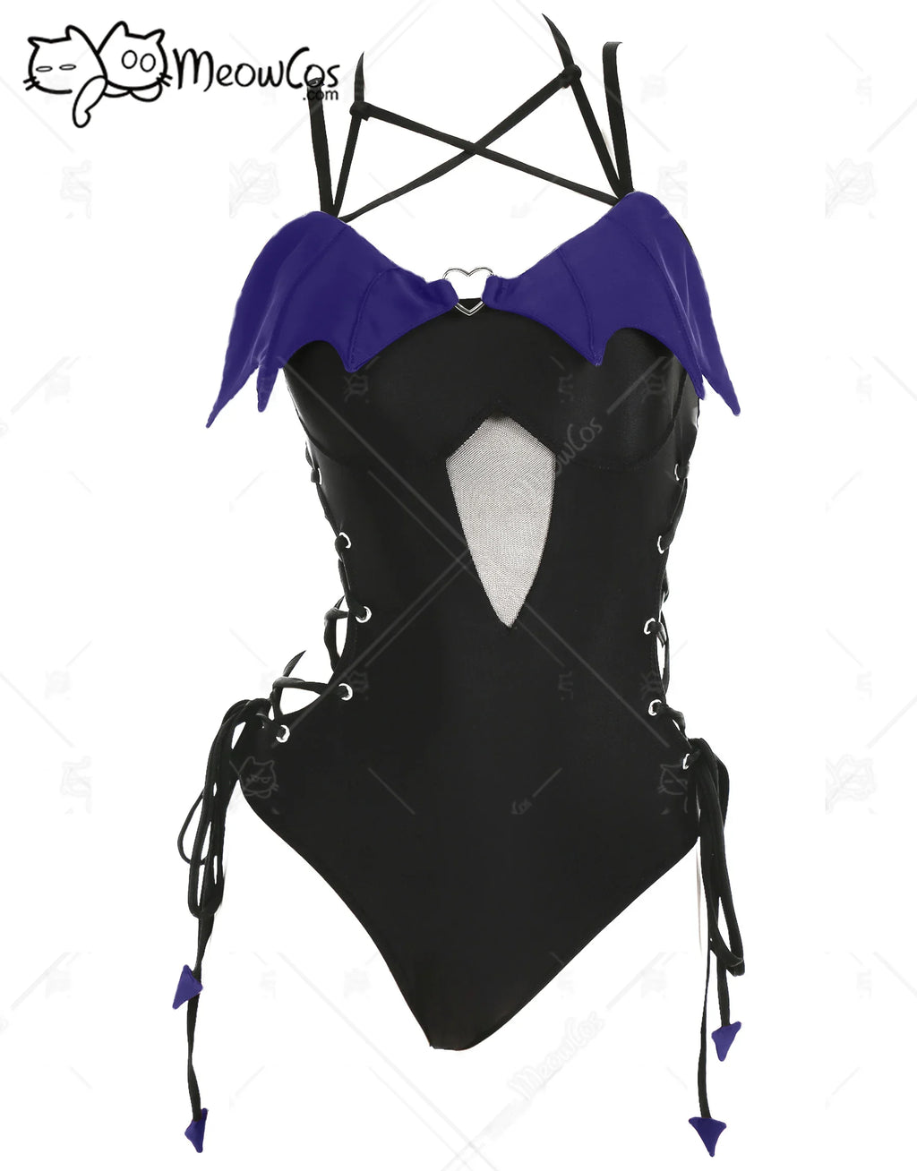 Women's Halter Cutout One Piece Swimsuit with Decorative Shoulder Accents and Modern Styling