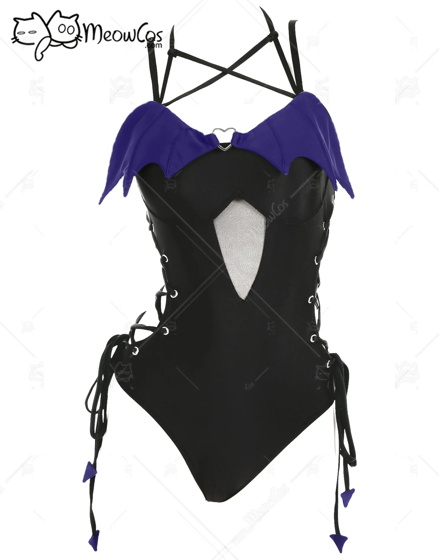 Women's Halter Cutout One Piece Swimsuit with Decorative Shoulder Accents and Modern Styling