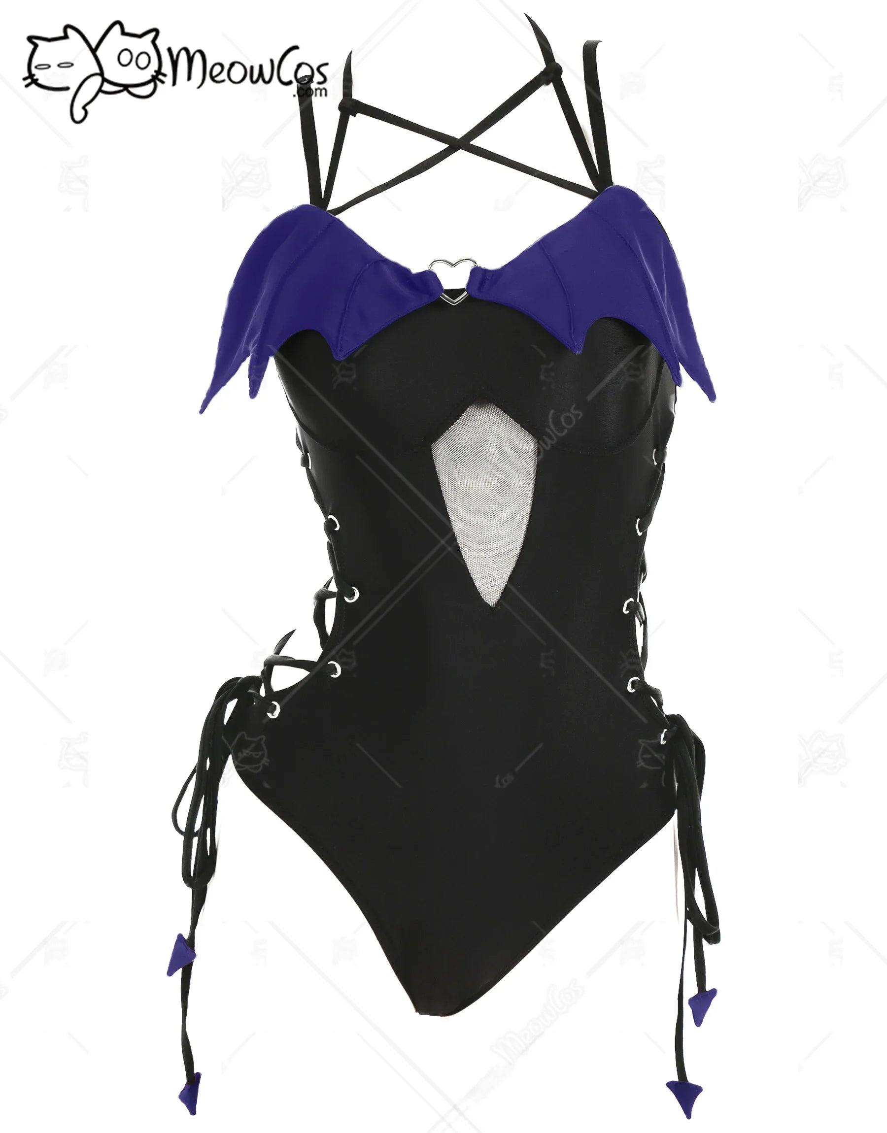 Women's Halter Cutout One Piece Swimsuit with Decorative Shoulder Accents and Modern Styling