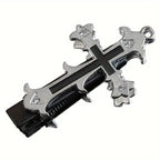 Gothic Cross Duckbill Hair Clip Punk Inspired Statement Hairstyle Accessory