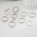 Vintage Butterfly and Floral Ring Set for Y2K Fairy Grunge Styling