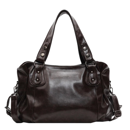 Large Capacity PU Leather Hobo Tote Bag with Soft Shoulder Design