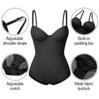 Seamless Underwire Shaping Bodysuit with Built-In Bra Cups