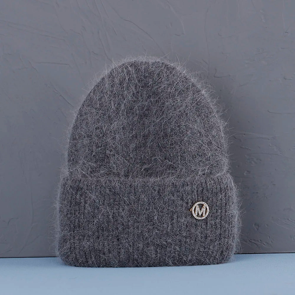 Soft Rabbit Fur Knit Beanie for Everyday Casual Outdoor Winter Fashion and Comfort Style