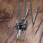 Dragon Sword Cross Pendant Necklace for Gothic Alternative Fashion