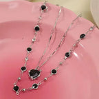 Layered Heart Choker Necklace for Grunge Y2K Alternative Fashion Looks
