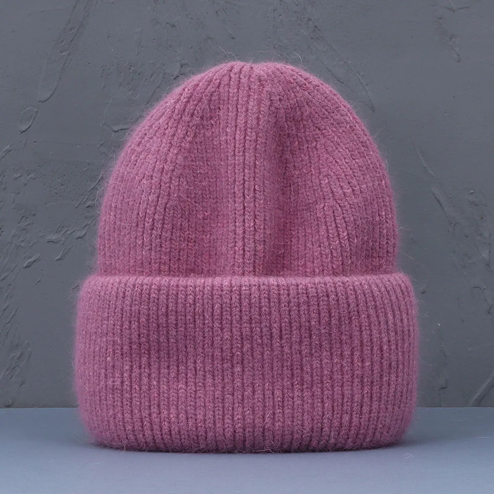 Soft Rabbit Fur Knit Beanie for Everyday Casual Outdoor Winter Fashion and Comfort Style