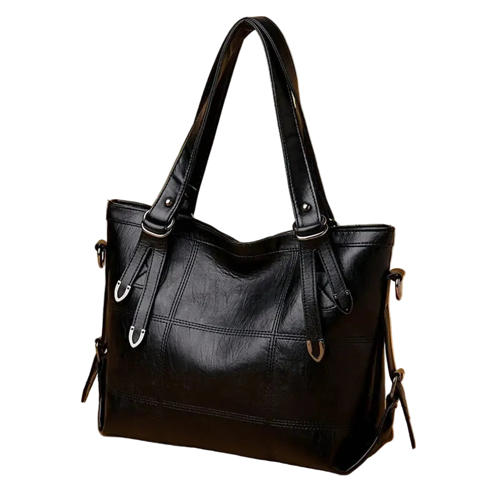 Soft Structured Everyday Tote Shoulder Bag with Double Handle Design