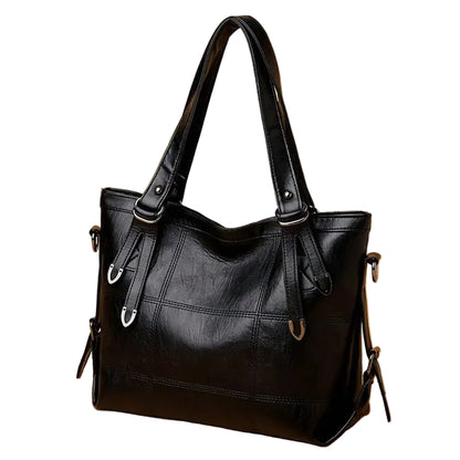 Soft Structured Everyday Tote Shoulder Bag with Double Handle Design