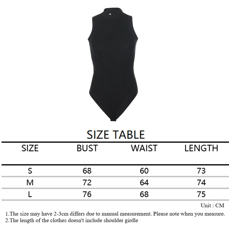 High Neck Sleeveless Bodycon Bodysuit for Gothic and Alternative Streetwear