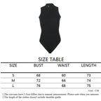 High Neck Sleeveless Bodycon Bodysuit for Gothic and Alternative Streetwear