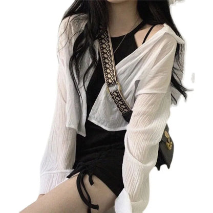 Ruched Gothic Mini Dress with Dark Anime Streetwear Aesthetic