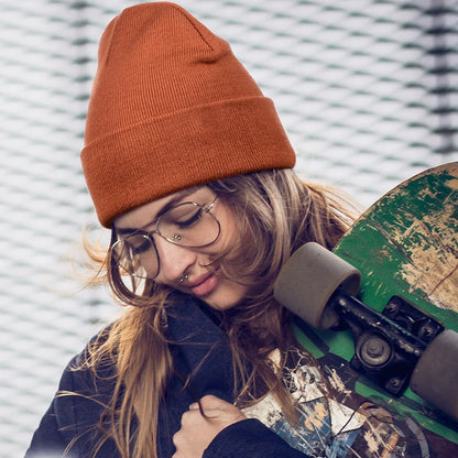 Classic Ribbed Cuffed Acrylic Knit Beanie for Everyday Minimalist Streetwear and Casual Fashion