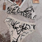 Playful Cherry Print Wire-Free Triangle Bralette and Panty Set