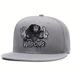 Embroidered Graphic Snapback Cap Adjustable Flat Brim Streetwear Baseball Fashion Hat
