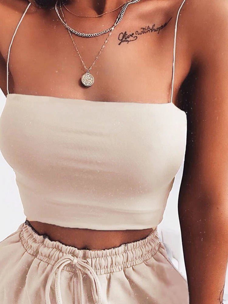 Strapless Bandeau Crop Top with Stretch Slim Fit Minimalist Streetwear Summer Style
