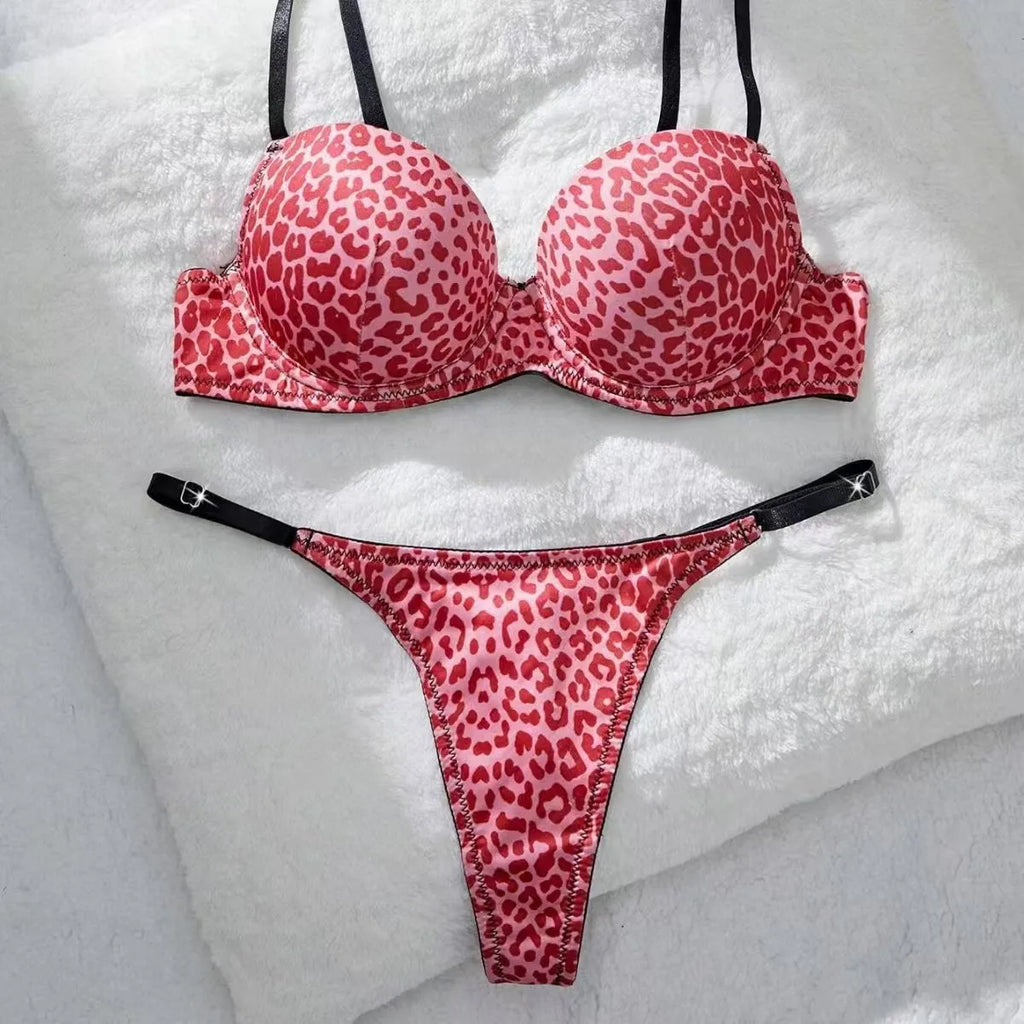 Colorful Floral Embroidery Longline Corset Bra and Panty Set