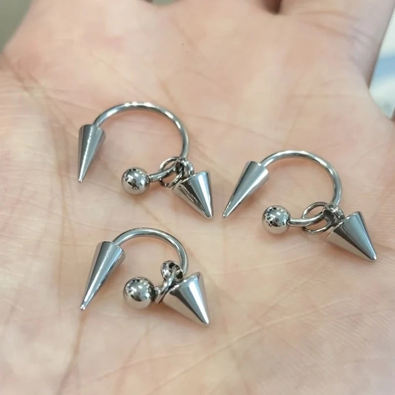 Geometric Spike Drop Earrings for Gothic Punk and Grunge Fashion