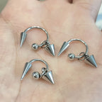 Geometric Spike Drop Earrings for Gothic Punk and Grunge Fashion