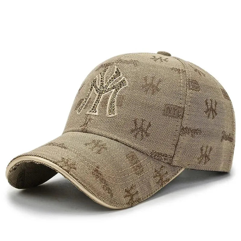 Unisex Embroidered Cotton Baseball Cap with Vintage Inspired Design for Everyday Casual Wear