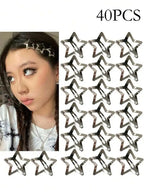 Y2K Star Hair Pin Set Celestial Alternative Fashion Accessories