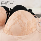 Longline Lace-Trim Underwire Minimizer Bra with Full Back Coverage