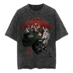Anime-Inspired Manga Warrior Graphic Oversized Vintage Streetwear Casual T-Shirt