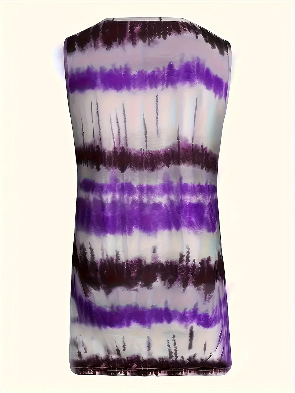 Abstract Print Sleeveless Tank Top with Relaxed Fit Casual Streetwear Design