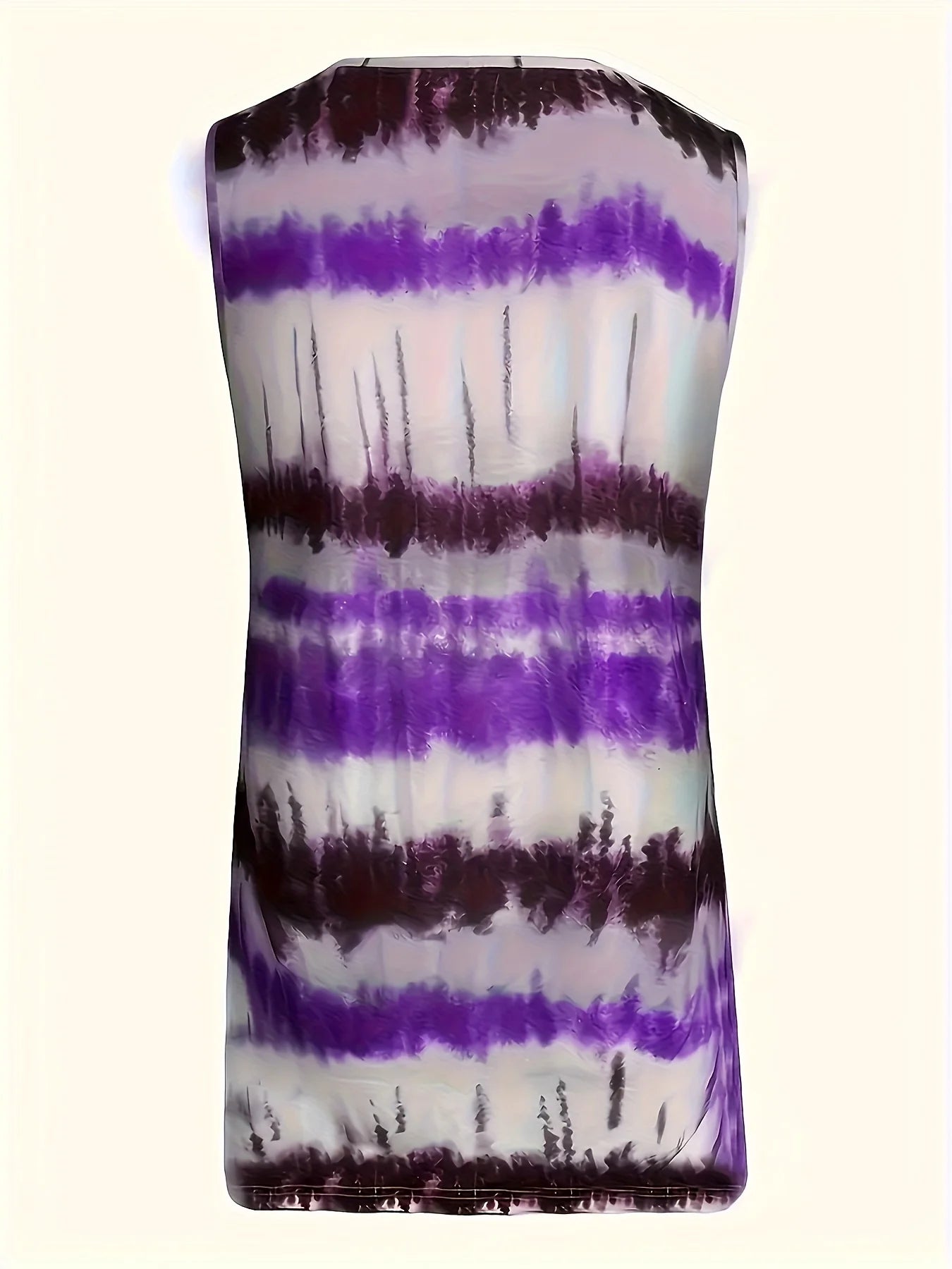 Abstract Print Sleeveless Tank Top with Relaxed Fit Casual Streetwear Design