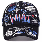 Graffiti Print Baseball Cap Adjustable Curved Brim Urban Streetwear Fashion Hat