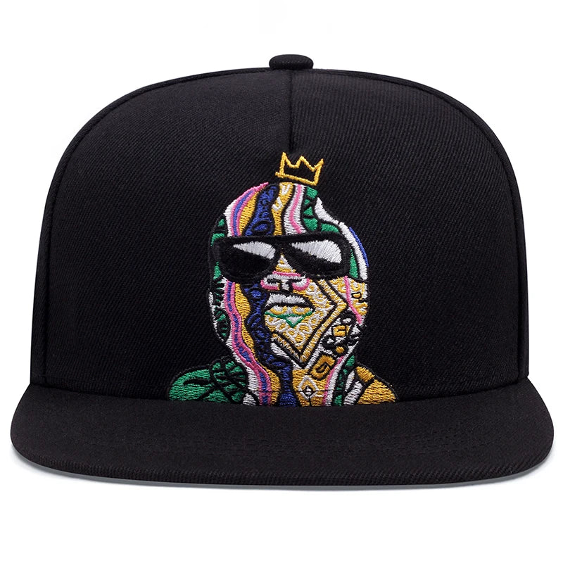 Minimalist Embroidered Snapback Cap Adjustable Flat Brim Casual Streetwear Fashion Hat