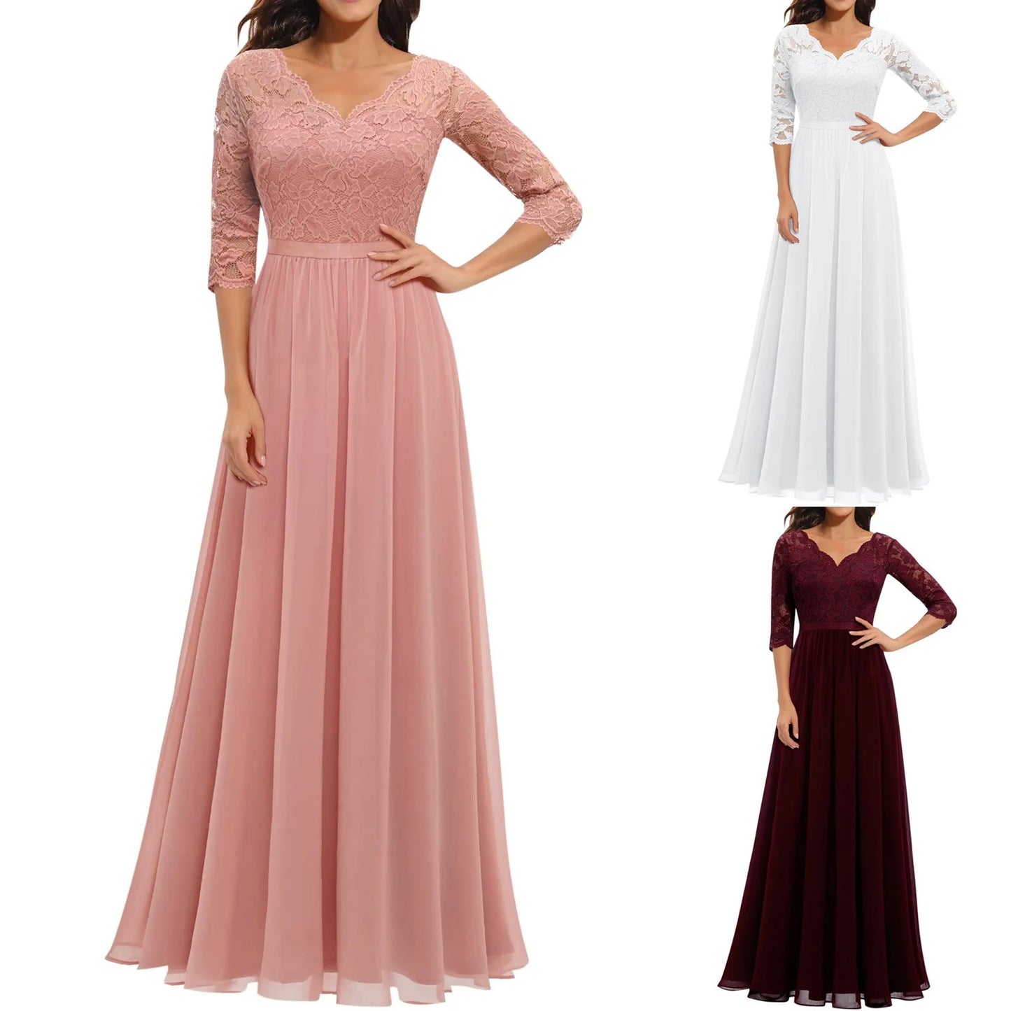 Flowing Long Sleeve Maxi Dress With Defined Waist Silhouette