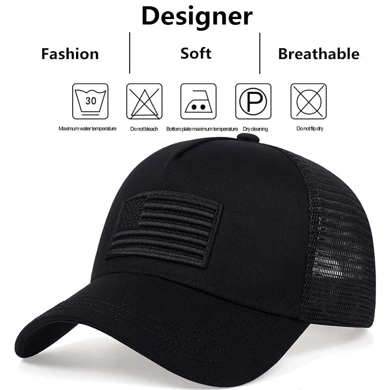 Unisex Breathable Mesh Baseball Cap with Embroidered Patch for Casual Outdoor Everyday Wear