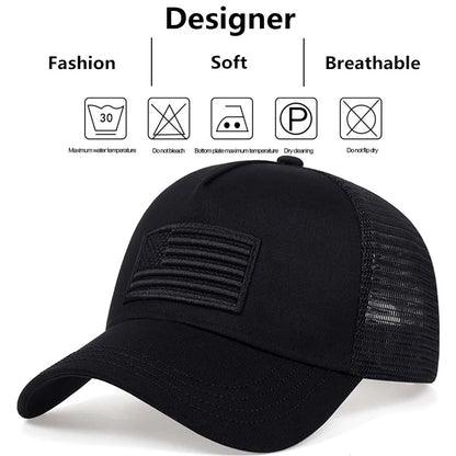 Unisex Breathable Mesh Baseball Cap with Embroidered Patch for Casual Outdoor Everyday Wear