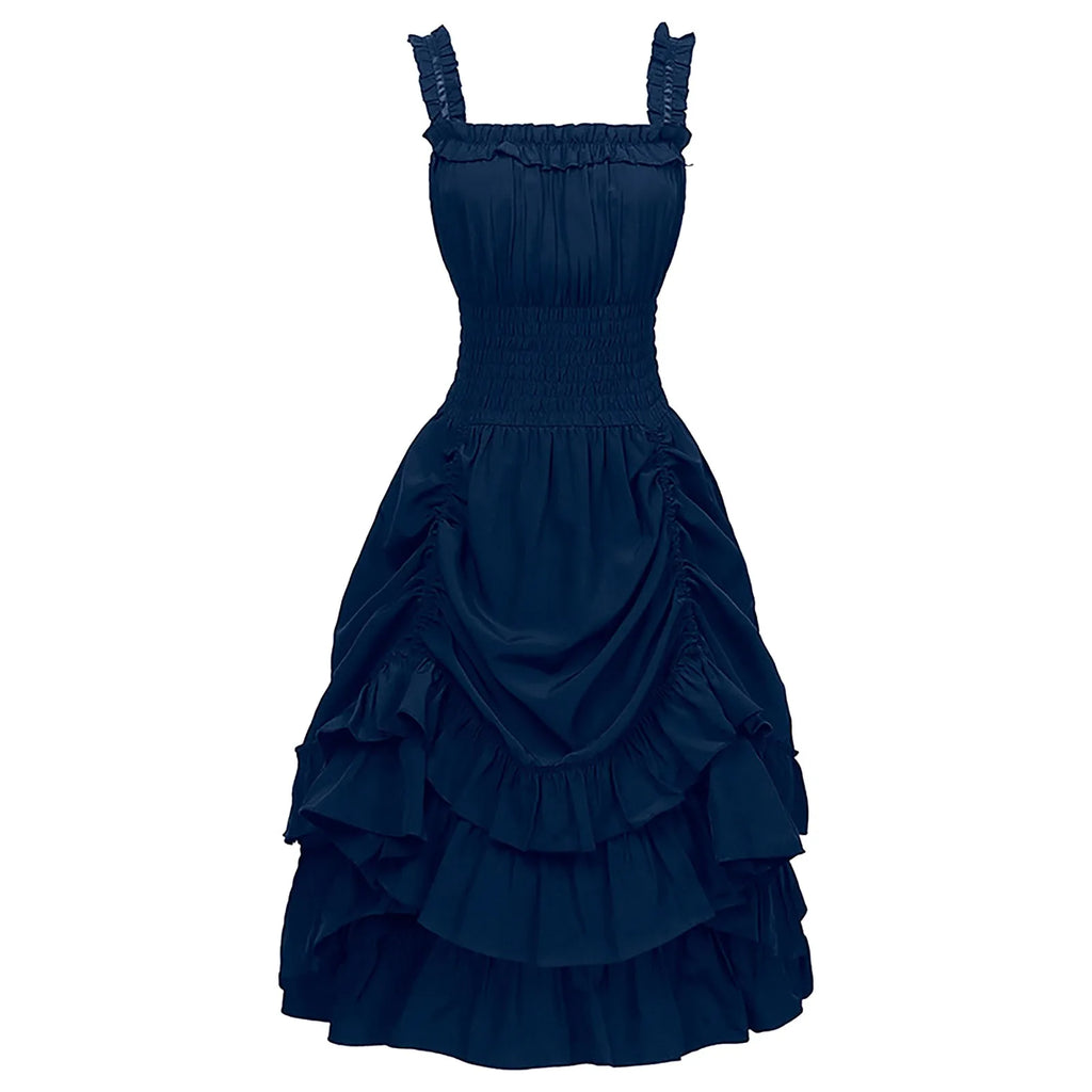 Layered Ruffle Gothic Mini Dress with Coquette Alternative Fashion Aesthetic
