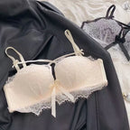 Scalloped Eyelash Lace Bralette and Boyleg Short Set with Cutout Front Detailing