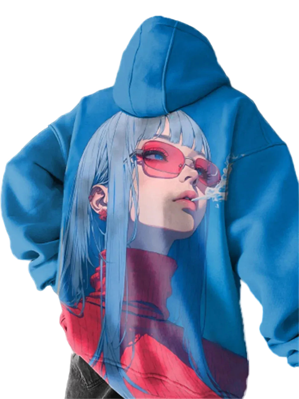 Oversized Anime Streetwear Hoodie with Retro Manga Fashion Artwork