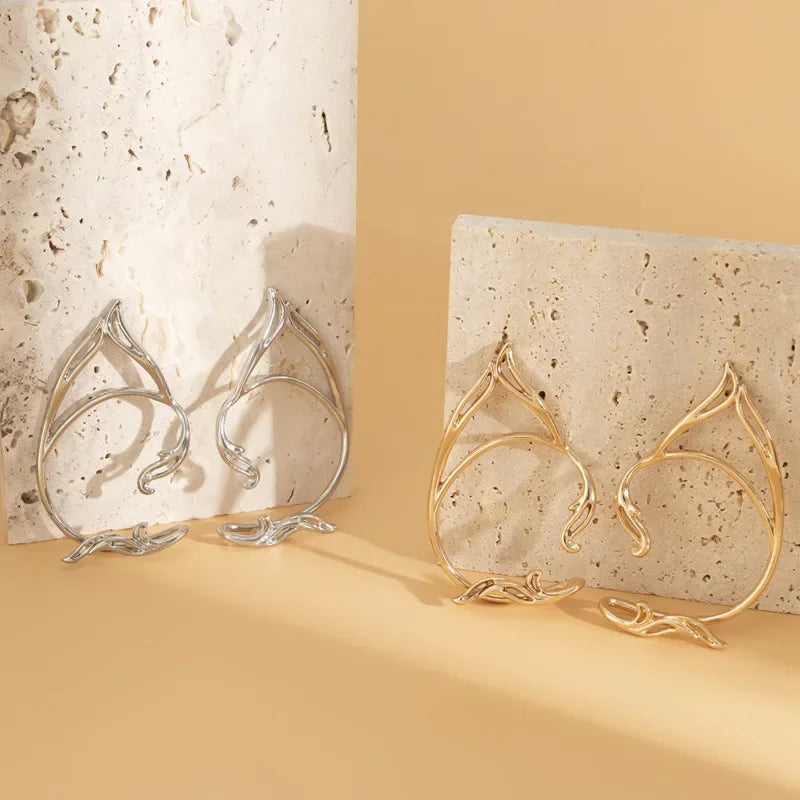 Elf Ear Cuff Clip Earrings for Gothic Fantasy Alternative Fashion