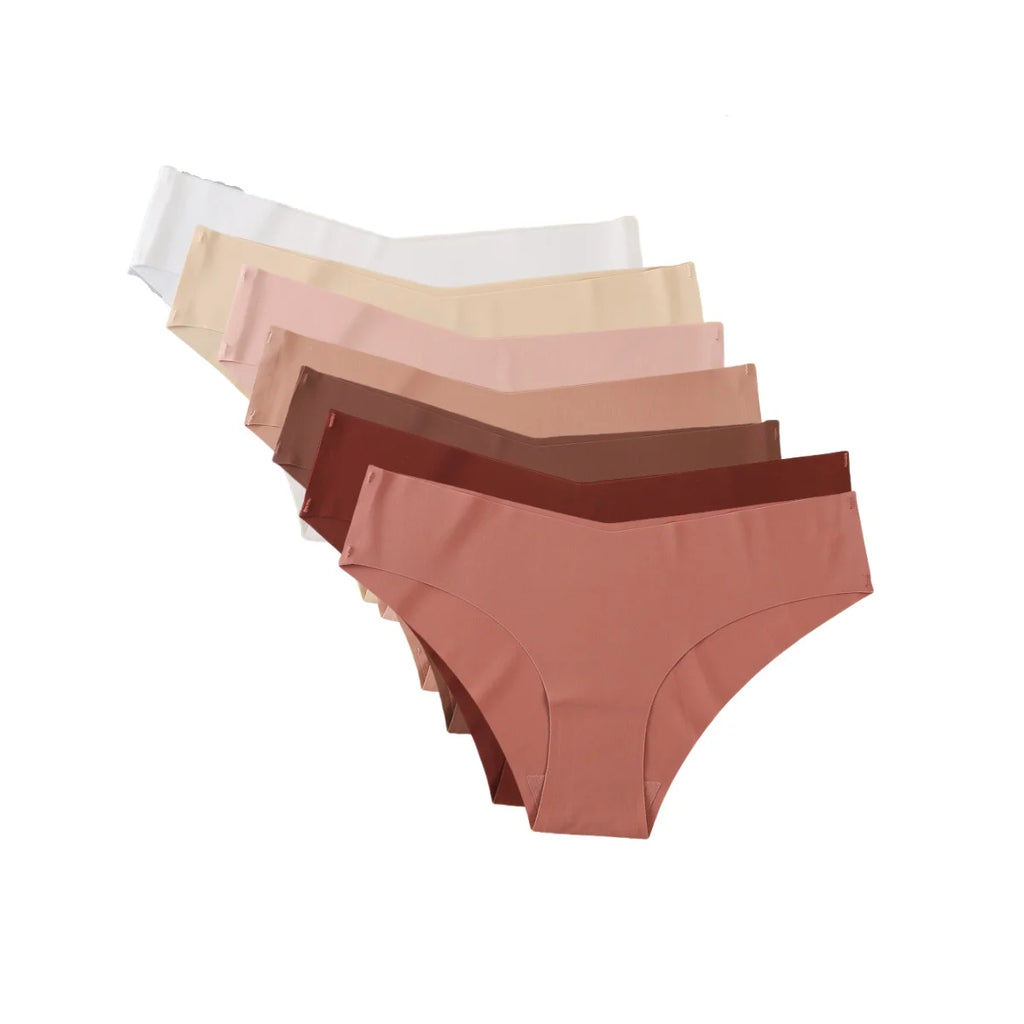 Seven-Piece Seamless V-Waist Bikini Brief Set in Modern Neutrals